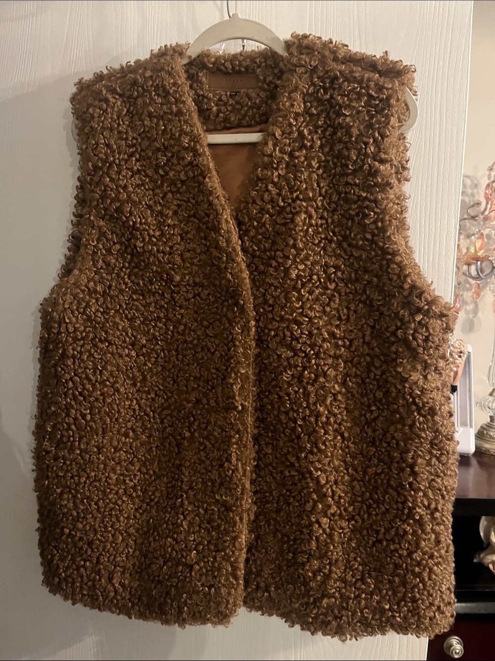 Blank NYC Brown Curly Faux Shearling Vest